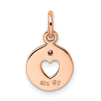 Sterling Silver Rhodium-plated Rose-tone & Diamond Open Heart Pendant