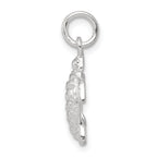 Sterling Silver 925 Polished Turtle Charm with Anti-Tarnish Finish