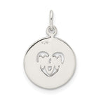 Sterling Silver Enamel MOM Charm