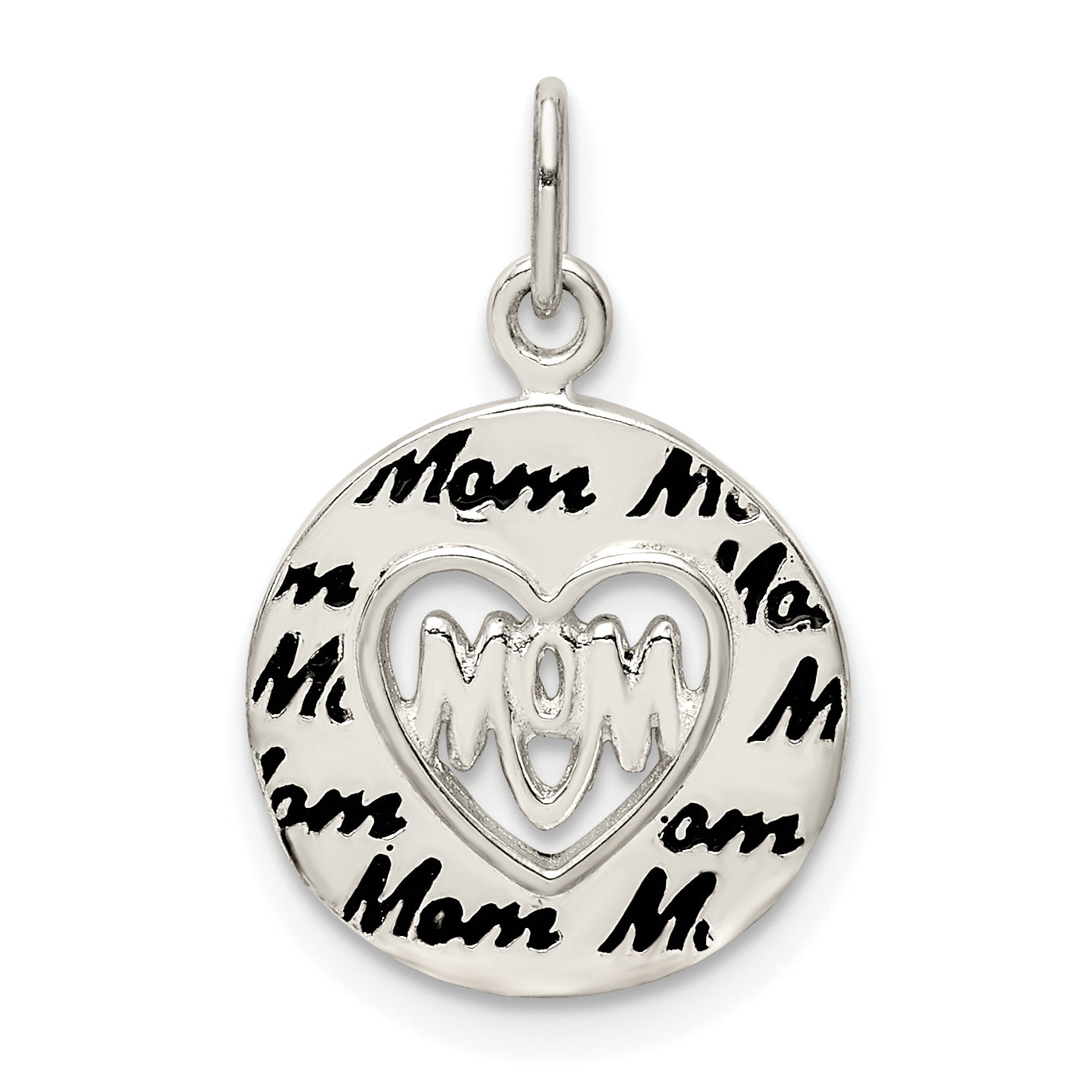 Sterling Silver Enamel MOM Charm Main image