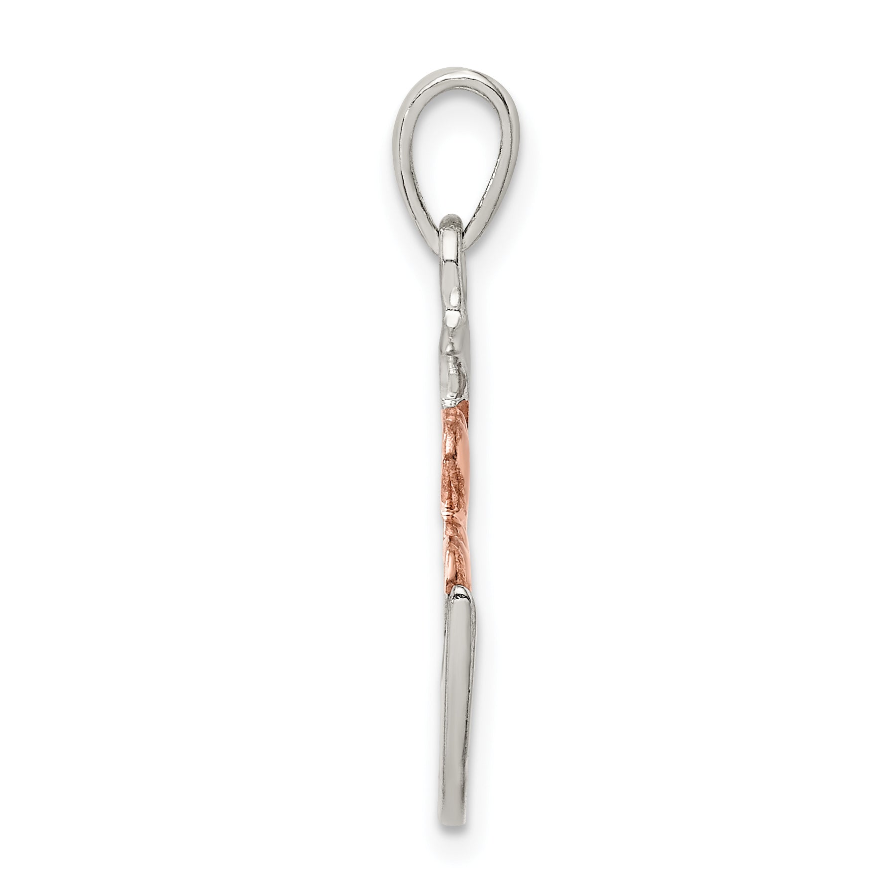Sterling Silver & Rose Tone Enamel ALWAYS SISTER..FRIEND Pendant
