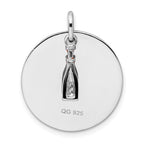 Sterling Silver Rhodium-plated Enameled Antiqued Love Wine Pendant
