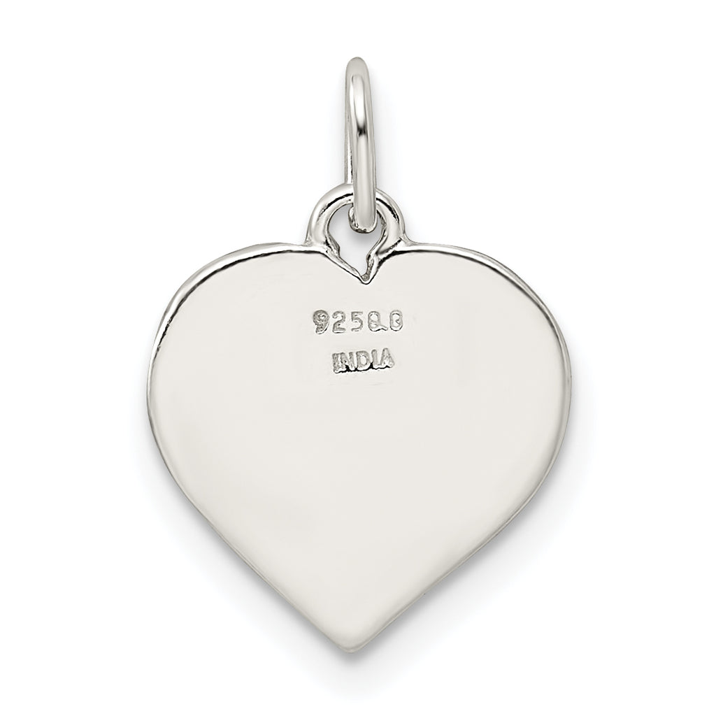 Sterling Silver Enamel MY FAMILY Heart Charm