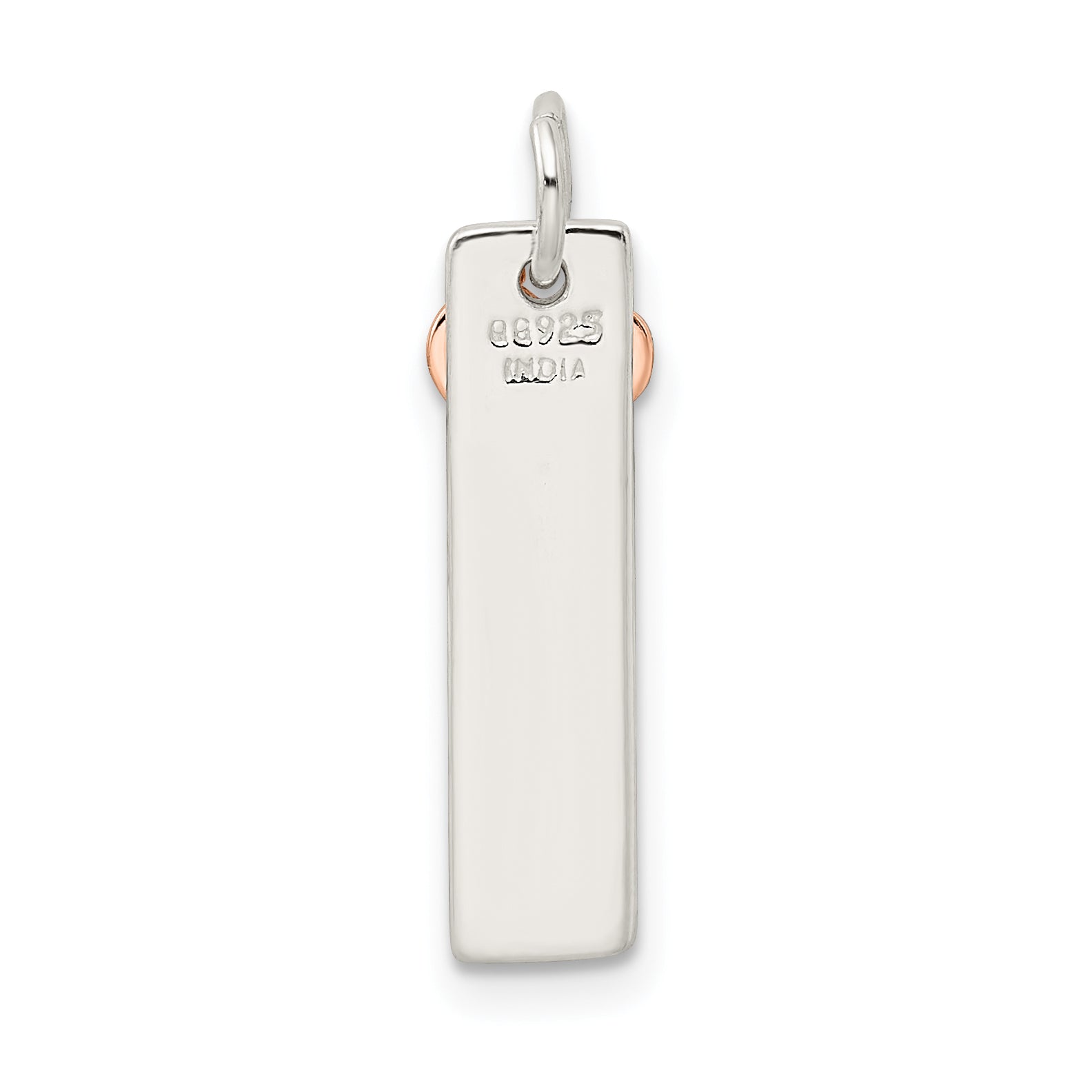 Sterling Silver & Rose-tone Bar & Heart Charm