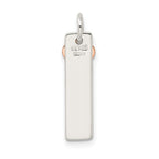 Sterling Silver & Rose-tone Bar & Heart Charm