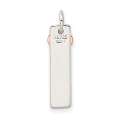 Sterling Silver & Rose-tone Bar & Heart Charm