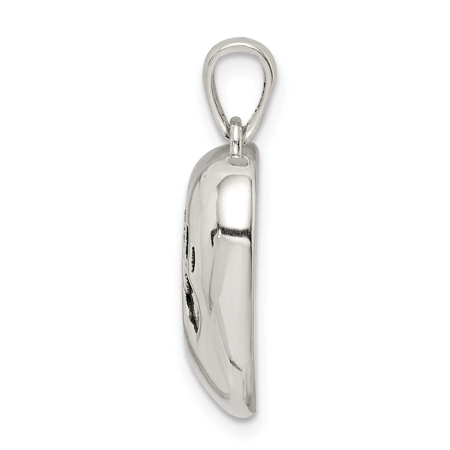 Sterling Silver Antiqued Heart Baby Foot Pendant Secondary image