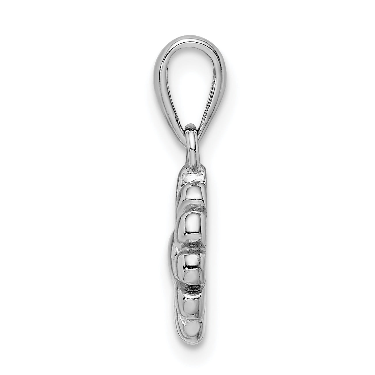 Sterling Silver Rhodium Plated Flower Pendant Secondary image