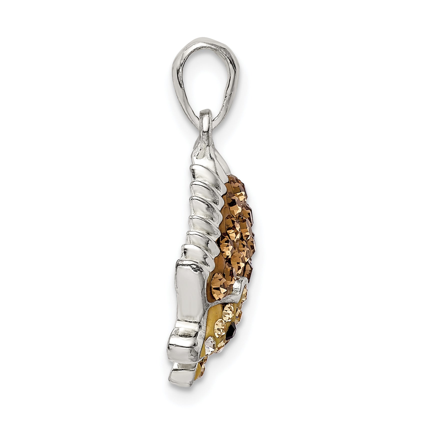 Sterling Silver Rhod-pltd Brown Preciosa Crystal Hedgehog Pendant Secondary image