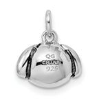 Sterling Silver Rhodium-plated Antiqued Dog Head Pendant