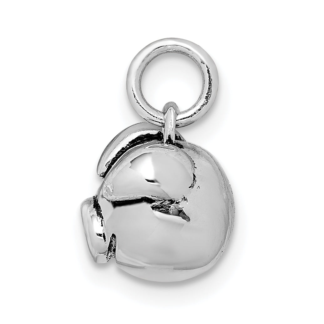 Sterling Silver Rhodium-plated Antiqued Pig Head Pendant Secondary image