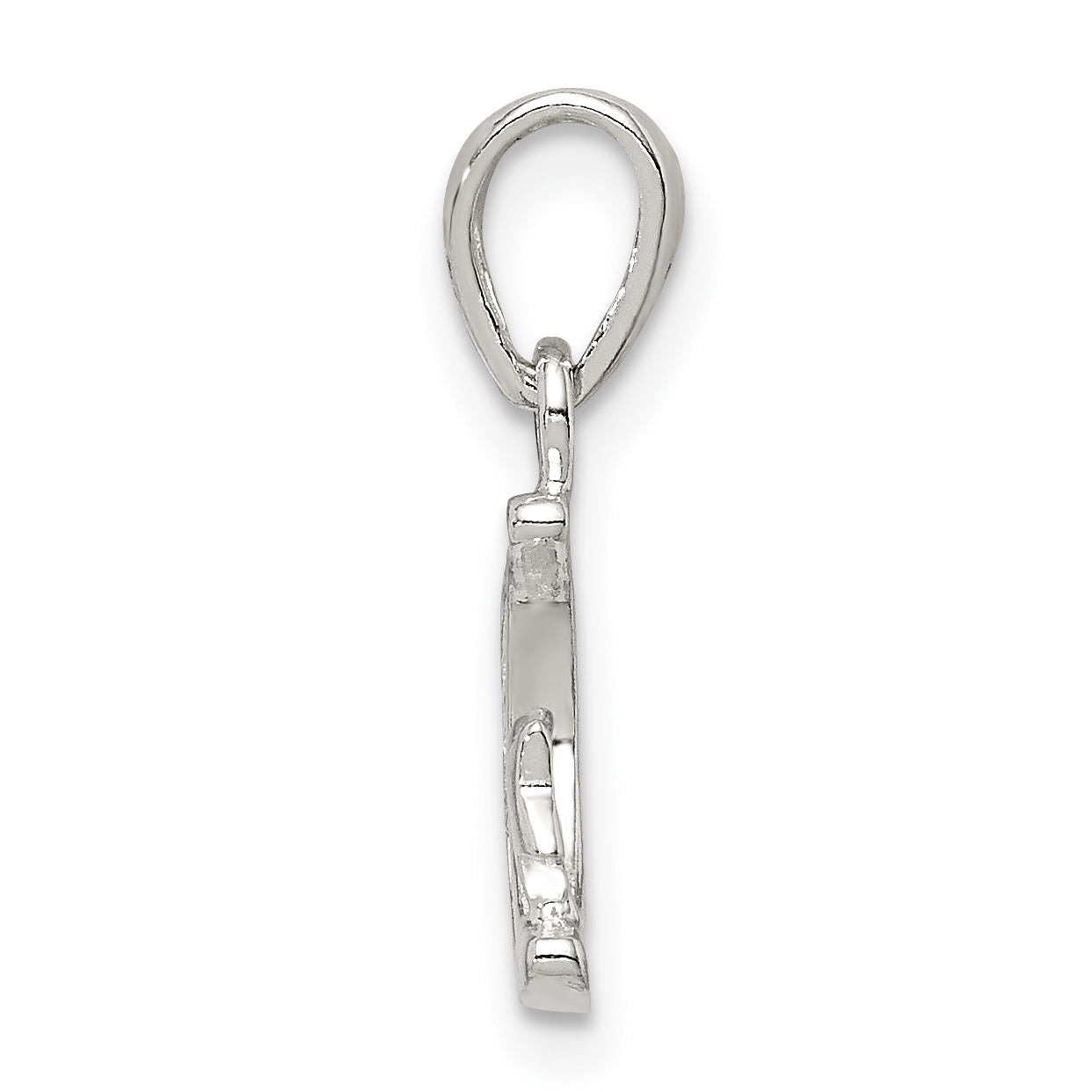 Sterling Silver CZ Star & Crescent Moon Pendant Secondary image