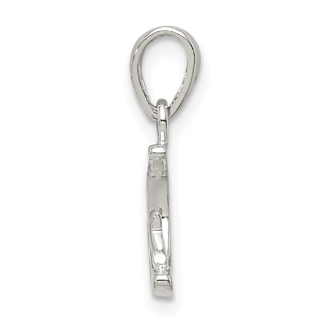 Sterling Silver CZ Star & Crescent Moon Pendant