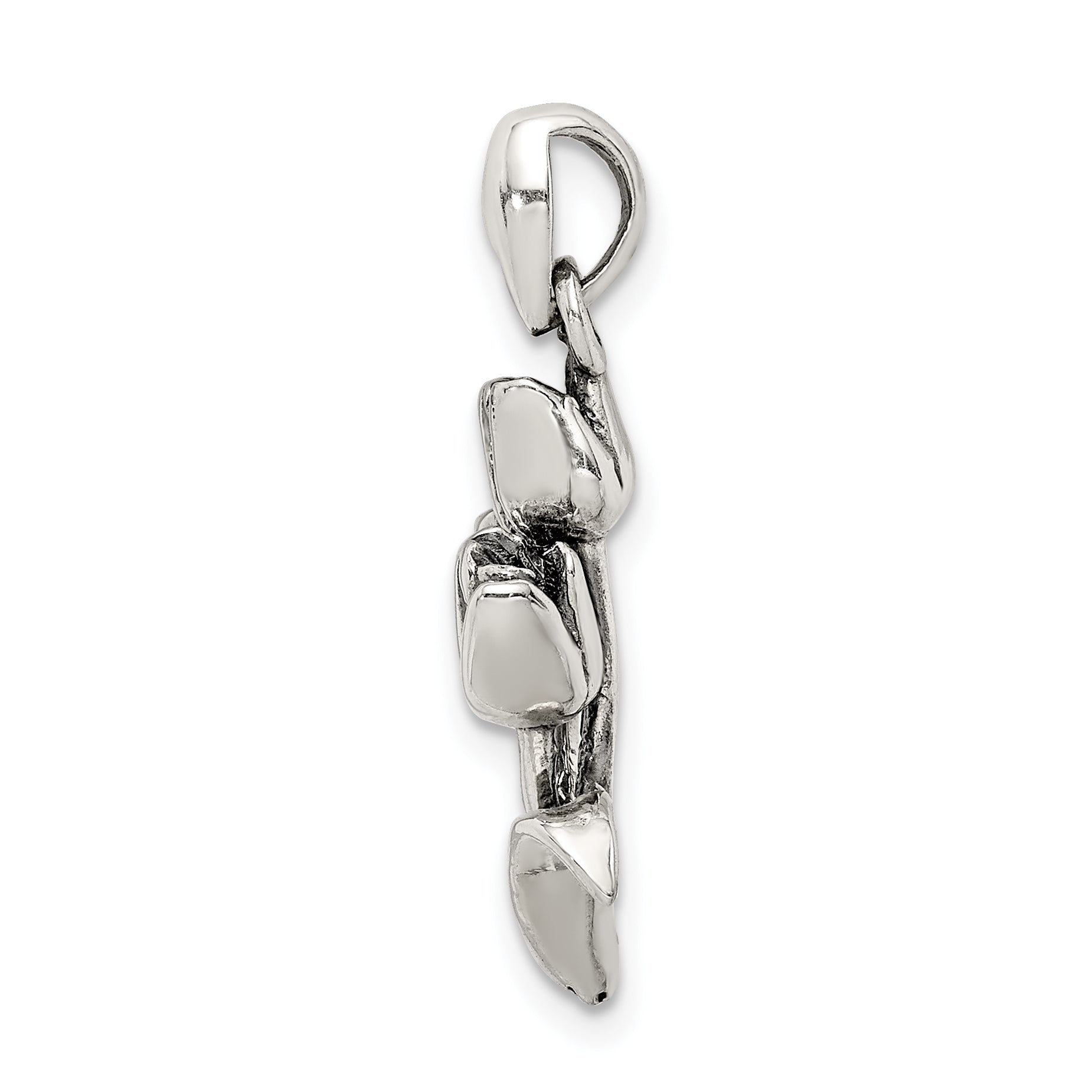 Sterling Silver Antiqued Tulip Pendant Secondary image