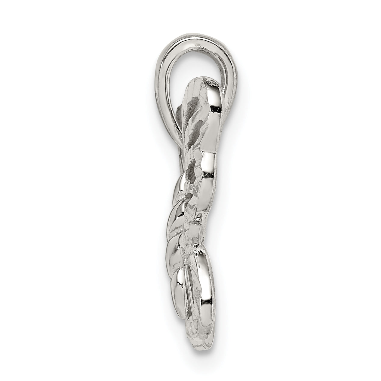 Sterling Silver Diamond-cut Butterfly Pendant Secondary image