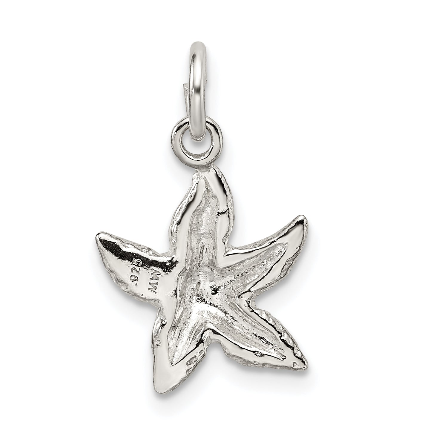 Sterling Silver Starfish Charm with Polished Anti-Tarnish Finish