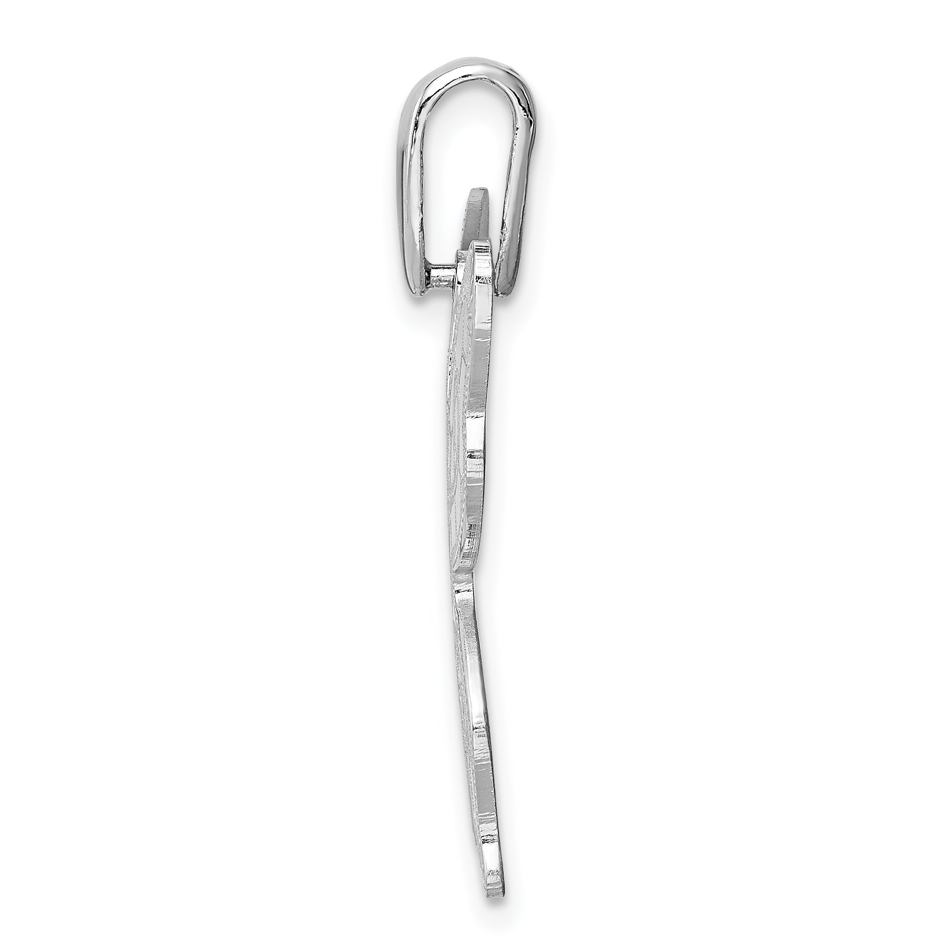 Sterling Silver Rhodium-plated Butterfly Pendant Secondary image