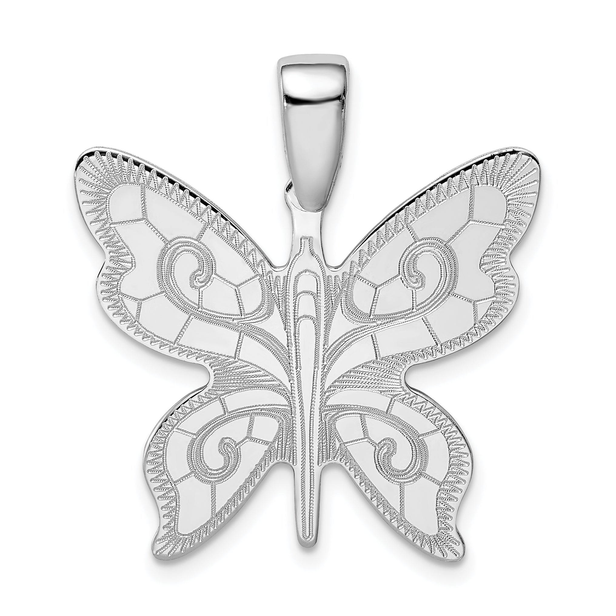 Sterling Silver Rhodium-plated Butterfly Pendant Main image