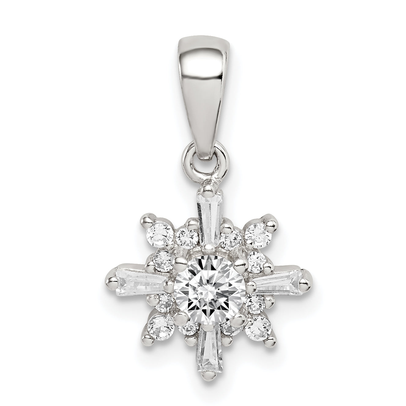 Sterling Silver Fancy CZ Pendant Main image