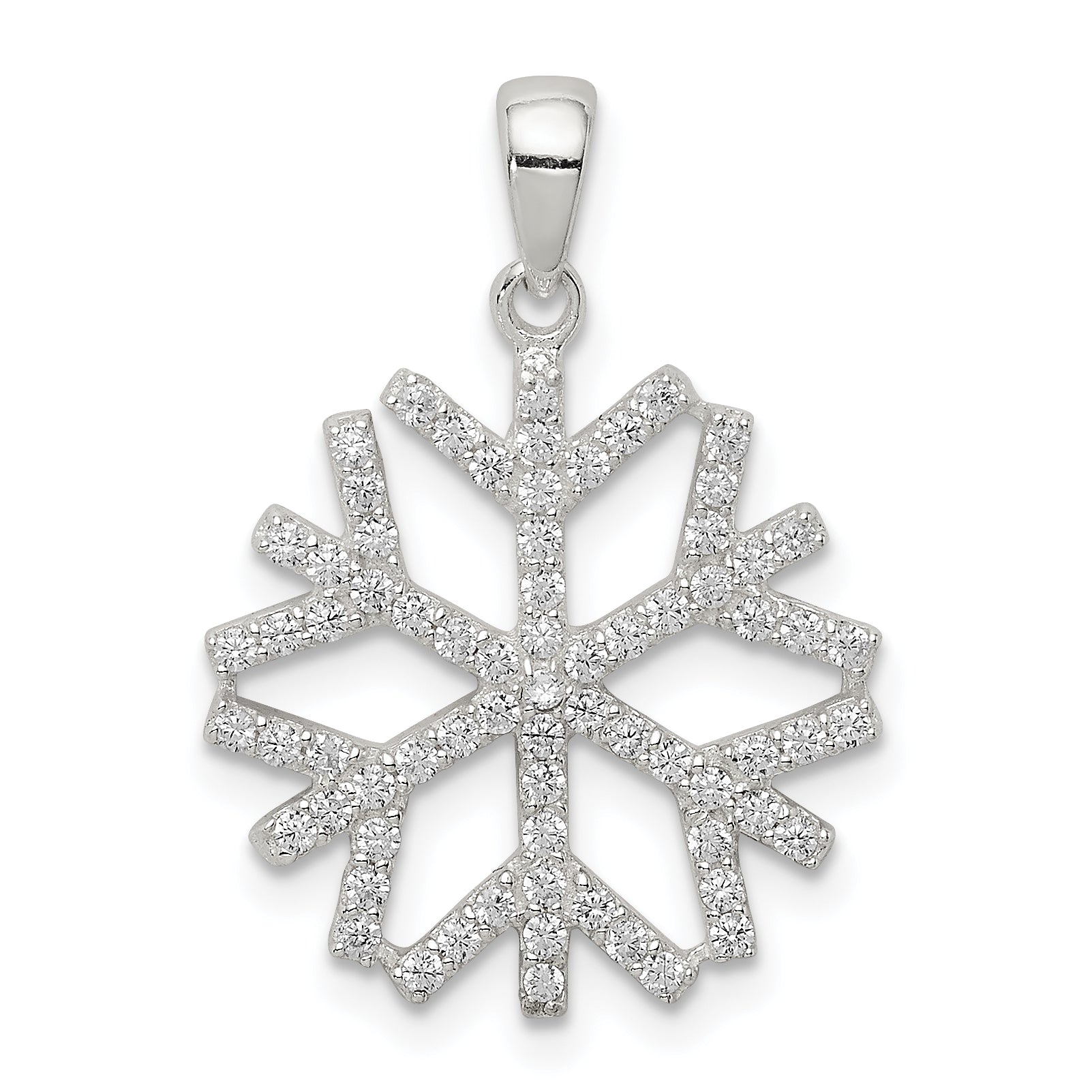 Sterling Silver CZ Snowflake Pendant Main image