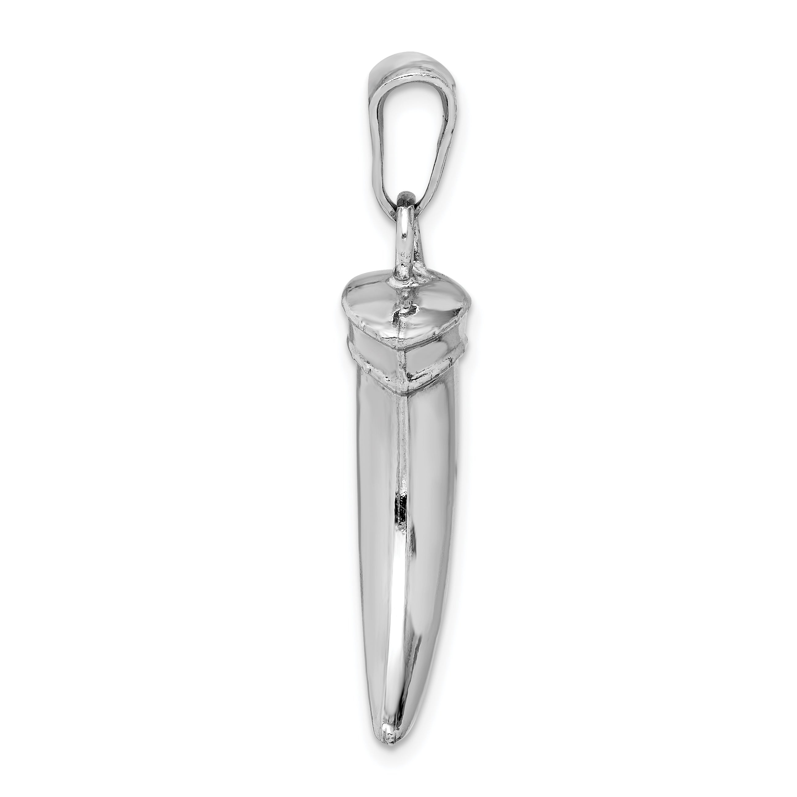 Sterling Silver Rhodium-plated Polished Claw Pendant Secondary image