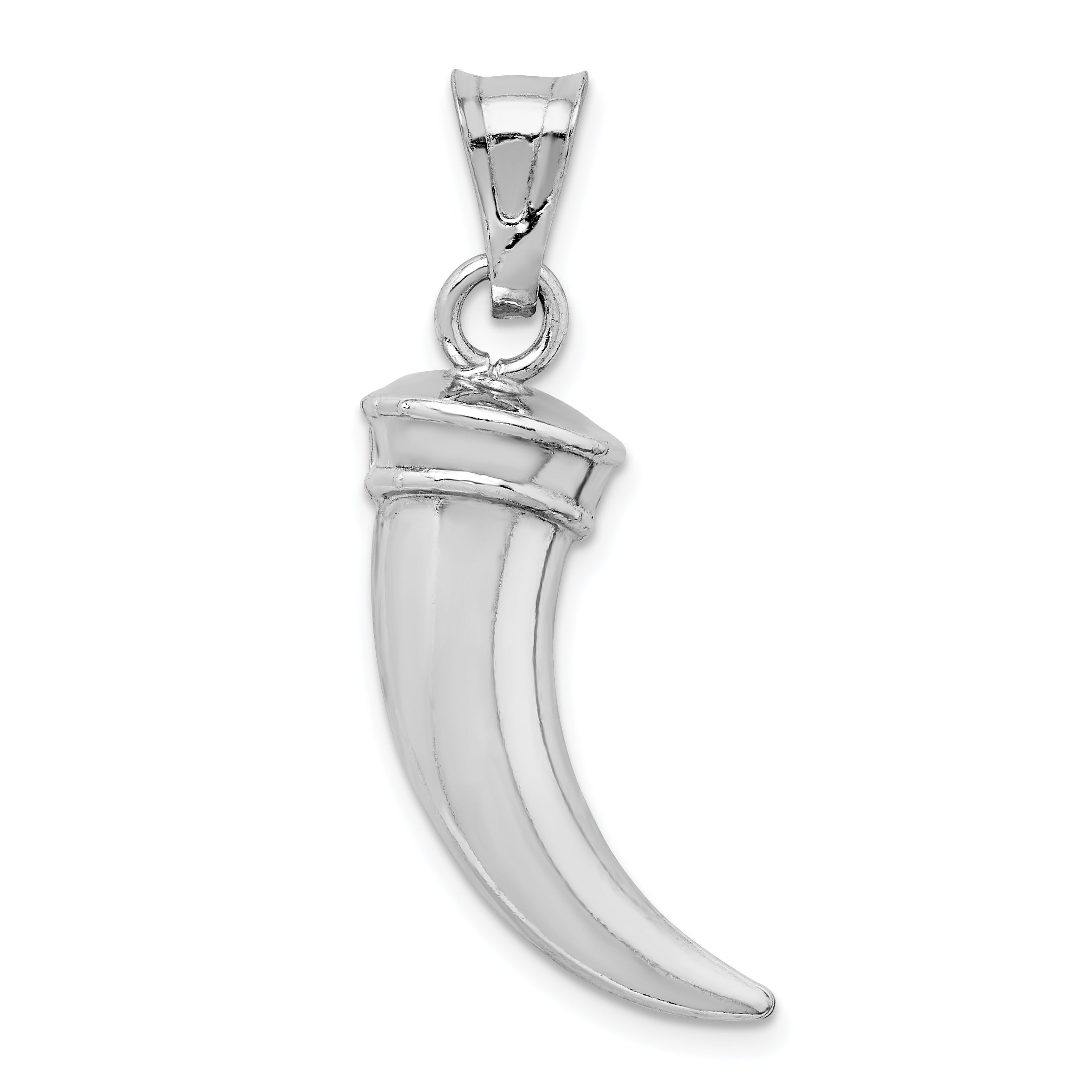Sterling Silver Rhodium-plated Polished Claw Pendant Main image