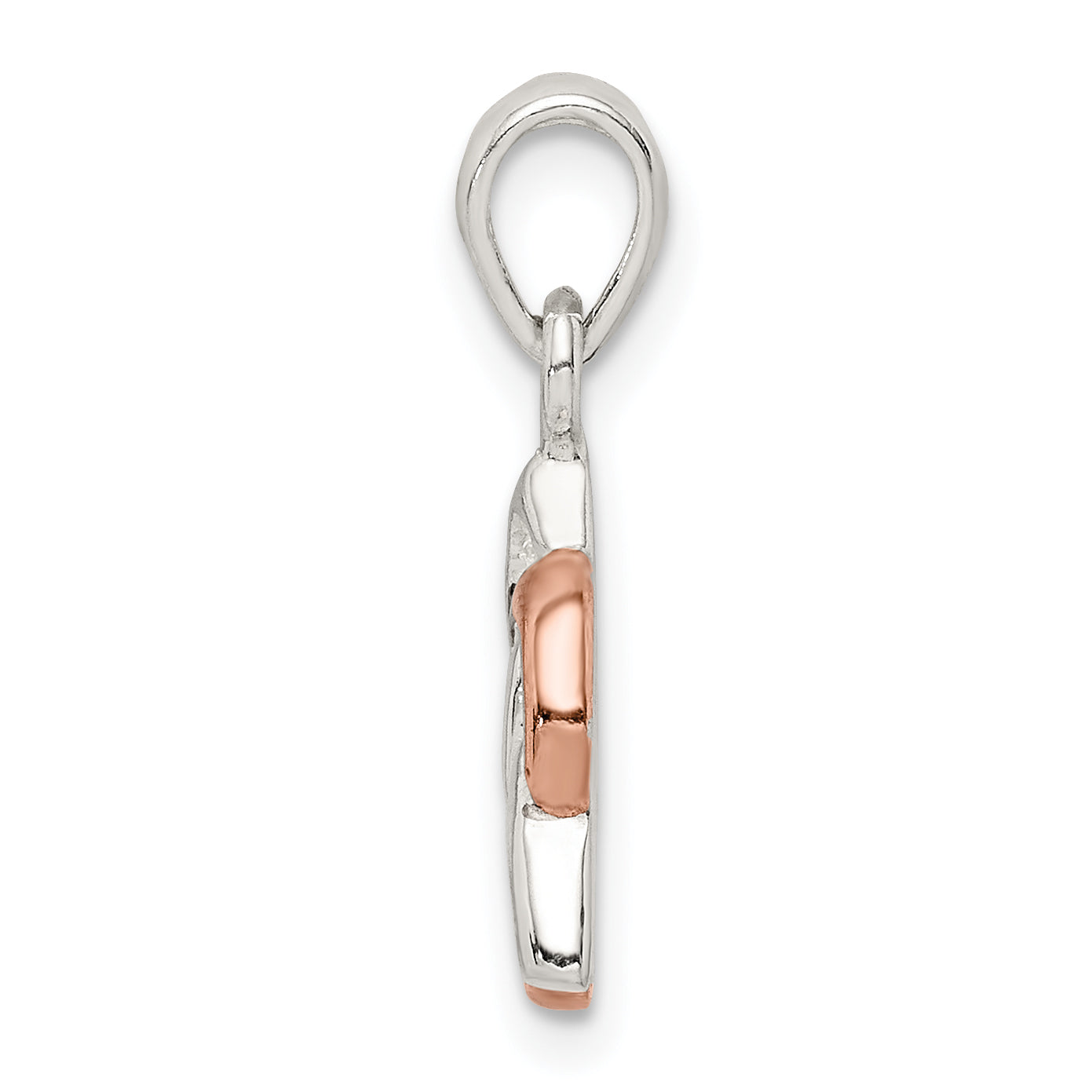 Sterling Silver Trinty Knot and Rose Tone Heart Pendant Secondary image
