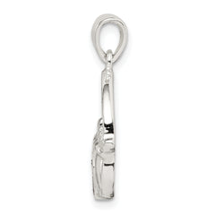 Sterling Silver Glitter Infused Claddagh Pendant