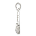 Sterling Silver Polished CZ Claddagh w/Trinity Knot Pendant