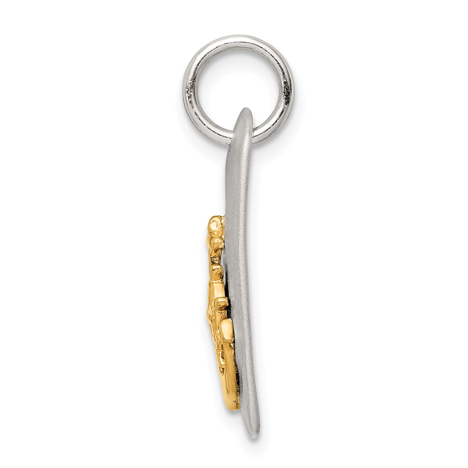 Sterling Silver Gold-Tone Anchor Brushed Pendant Secondary image
