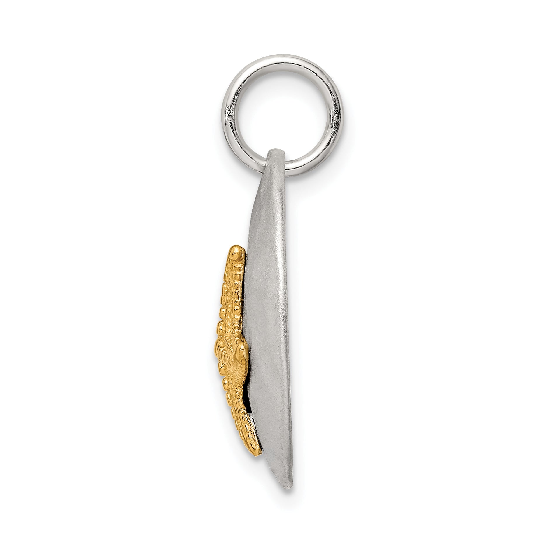 Sterling Silver Gold-Tone Starfish Brushed Pendant Secondary image