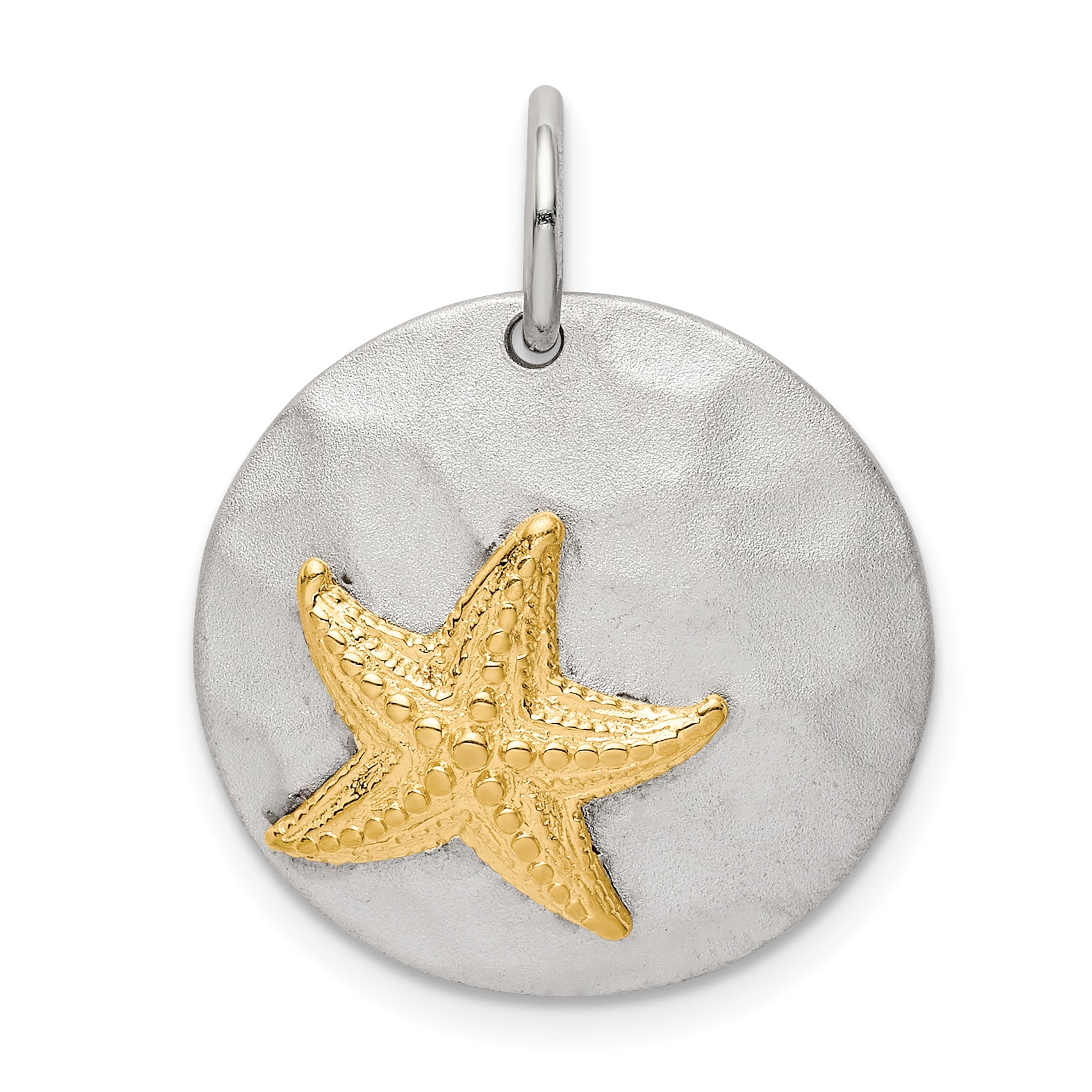Sterling Silver Gold-Tone Starfish Brushed Pendant Main image