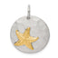 Sterling Silver Gold-Tone Starfish Brushed Pendant