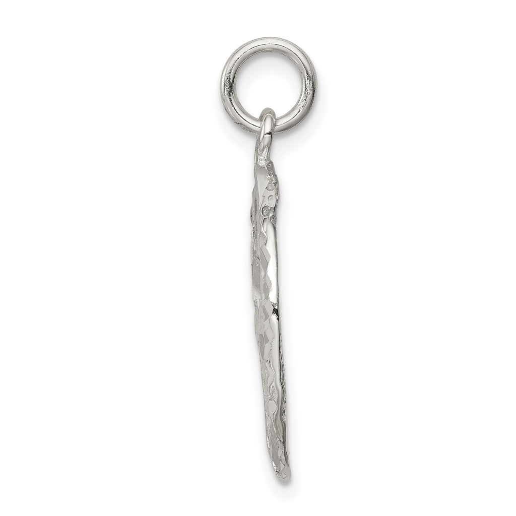 Men's 925 Sterling Silver Sand Dollar Charm with Polished Anti-Tarnish Finish