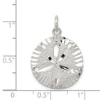 Men's 925 Sterling Silver Sand Dollar Charm with Polished Anti-Tarnish Finish