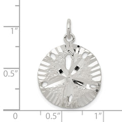 Men's 925 Sterling Silver Sand Dollar Charm with Polished Anti-Tarnish Finish