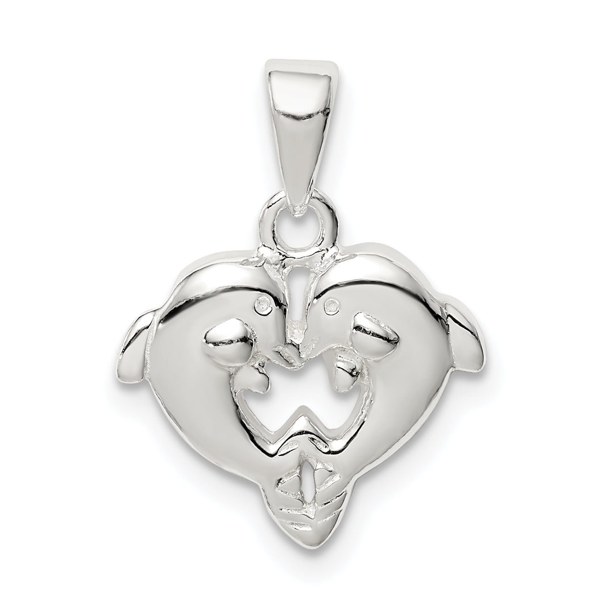 Sterling Silver Polished Dolphin Pendant