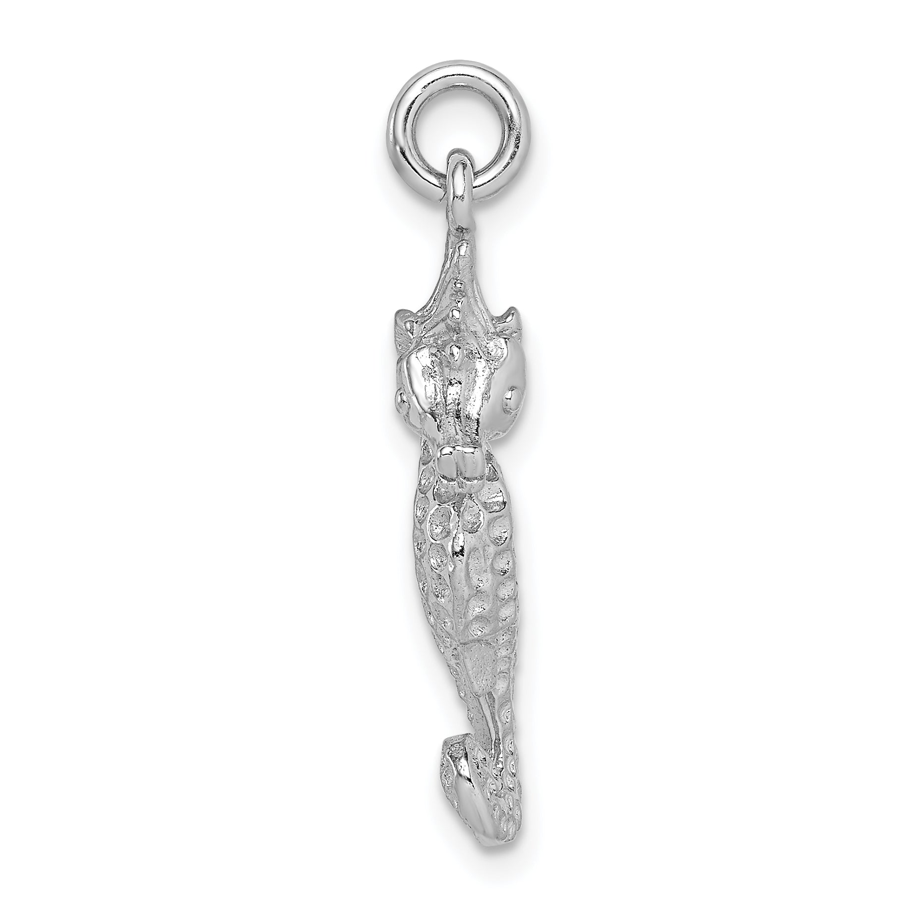 Sterling Silver Rhodium-plated Seahorse Charm Secondary image