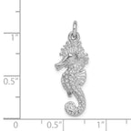 Sterling Silver Rhodium-plated Seahorse Charm