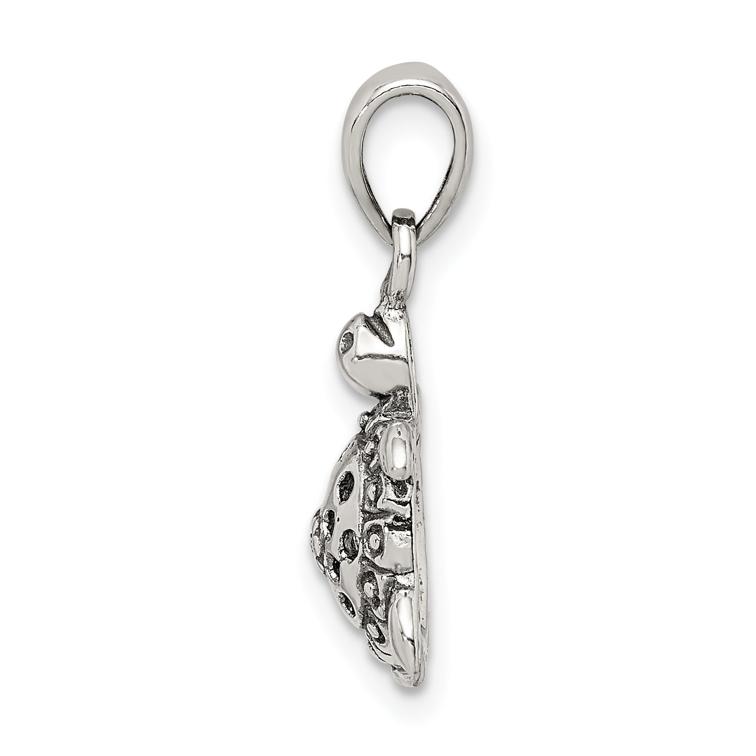 Sterling Silver Antiqued Turtle Pendant Secondary image