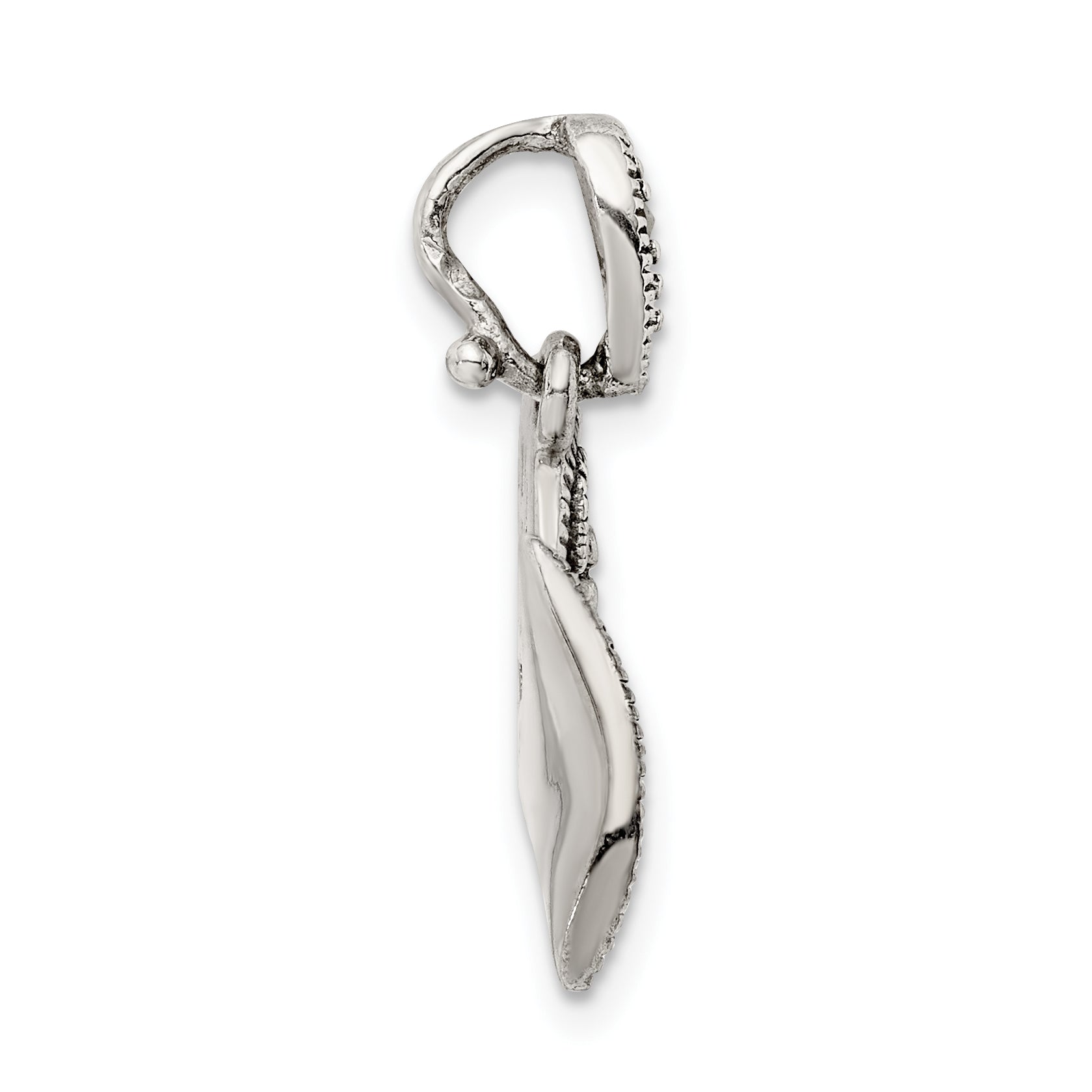 Sterling Silver Antiqued Marcasite French Horn Pendant Secondary image
