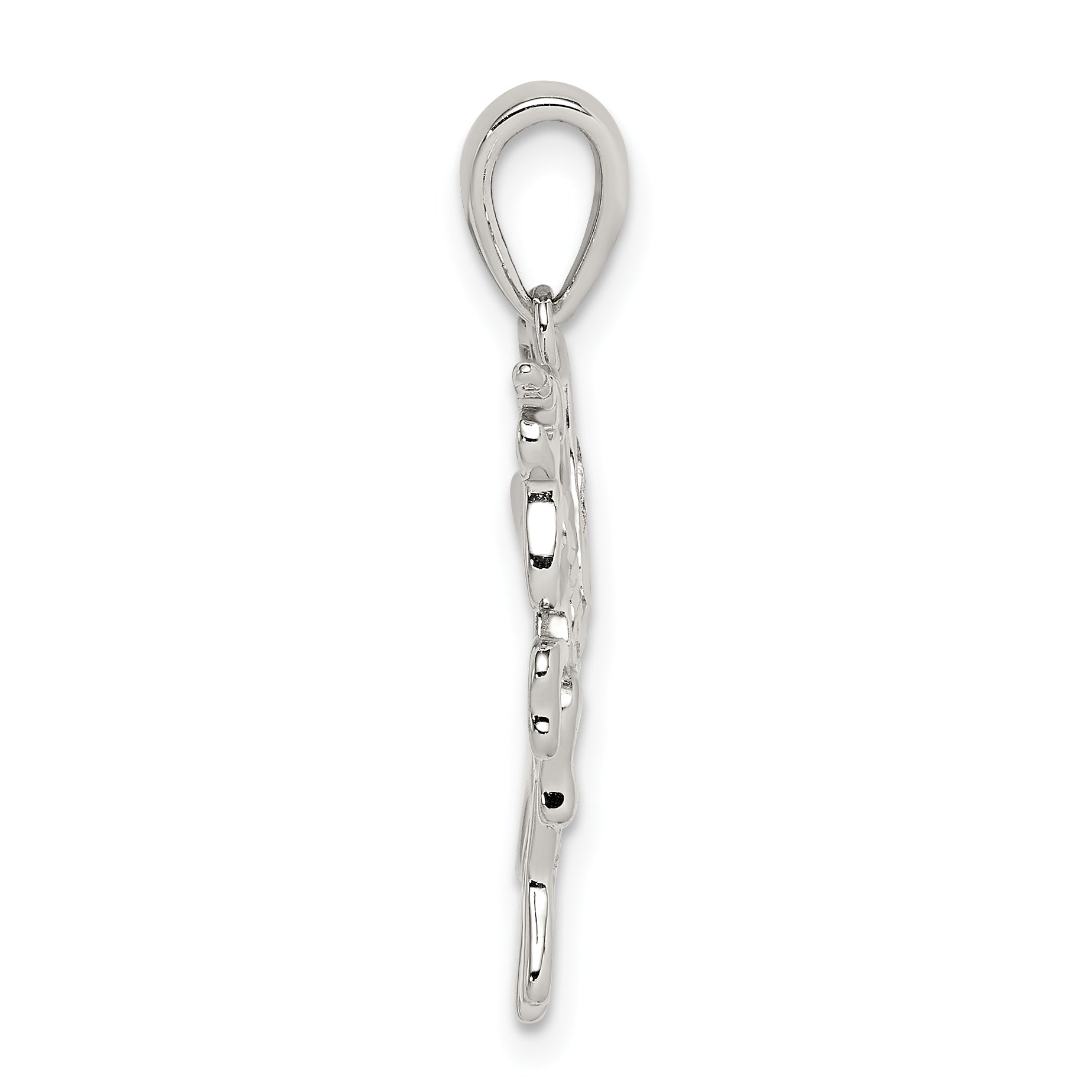 Sterling Silver Diamond-cut Unicorn Pendant Secondary image