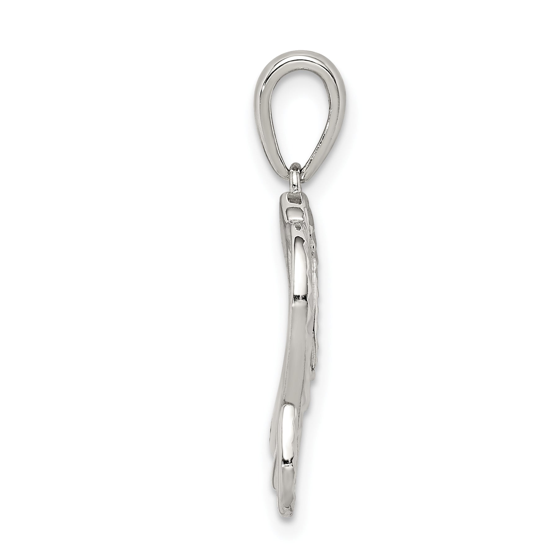 Sterling Silver Diamond-cut Elephant Pendant Secondary image