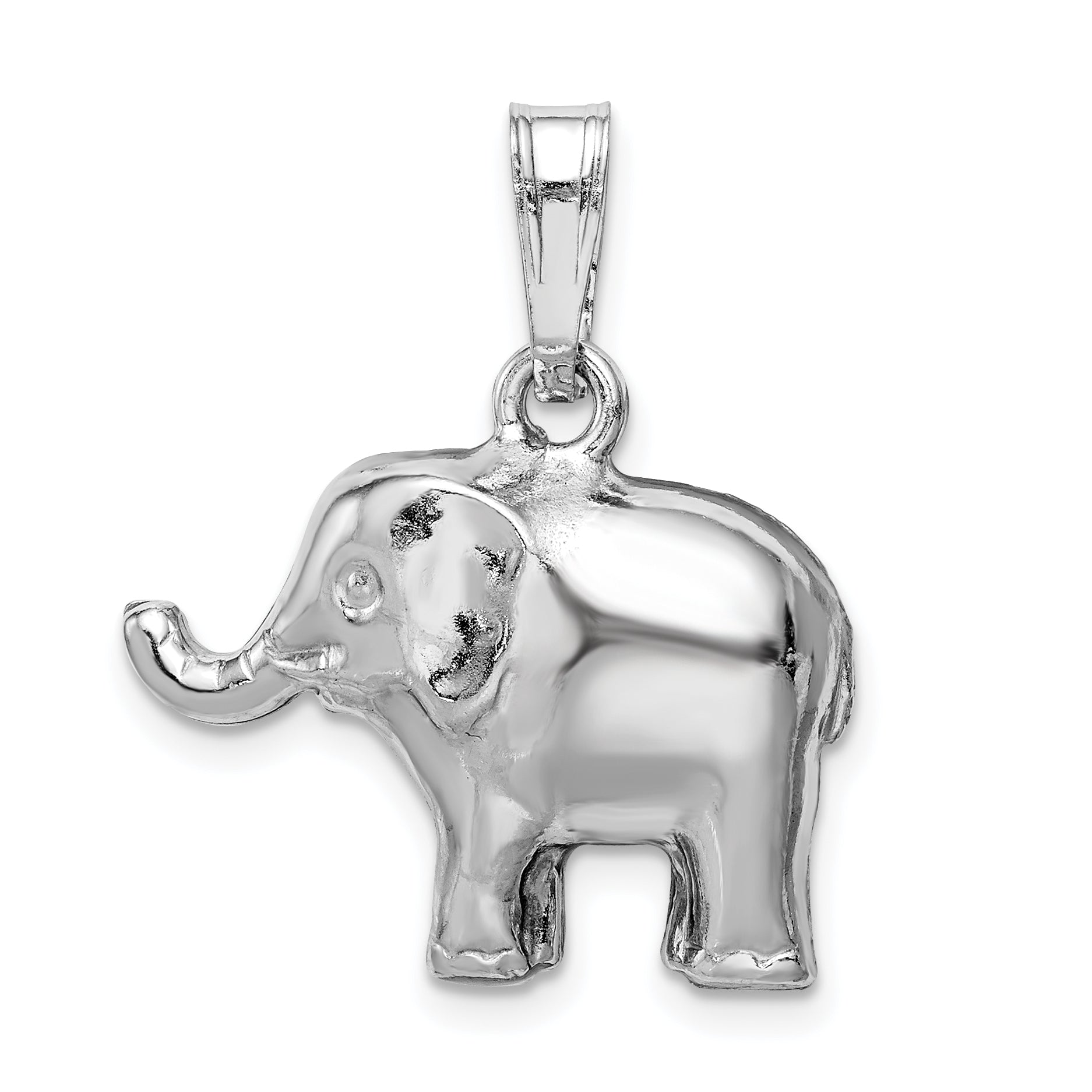 Sterling Silver Rhodium-plated Polished Elephant Pendant Main image