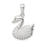 Sterling Silver Rhodium-plated Imitation Pearl Swan Pendant