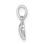 Sterling Silver Rhod-plated Polished & Satin CZ Heart Children's Pendant