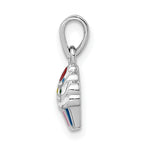 Sterling Silver RH-plated Multi-color Enameled Cupcake Children's Pendant