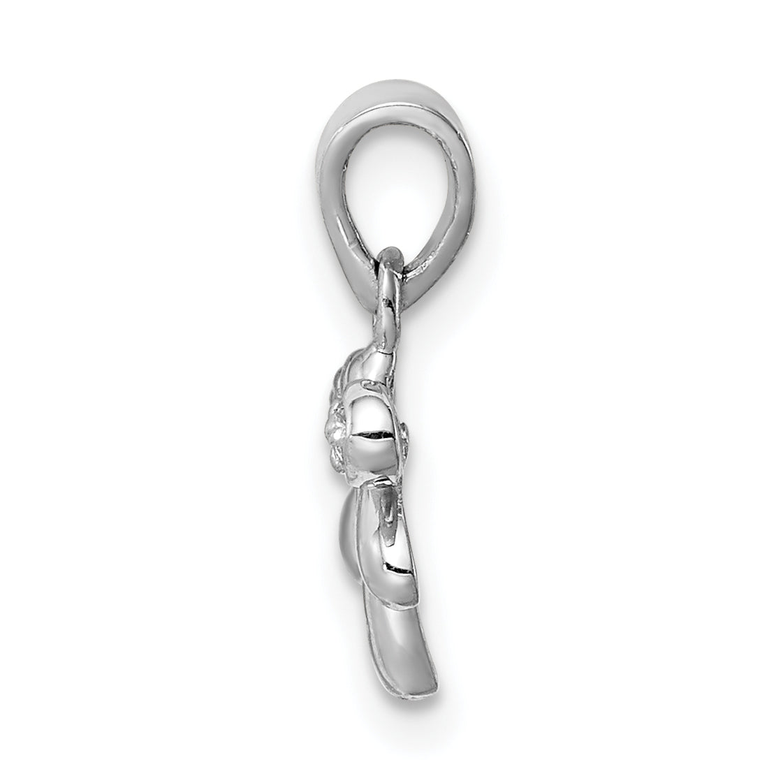 Sterling Silver Rhodium-plated Polished CZ Dragonfly Children's Pendant Secondary image
