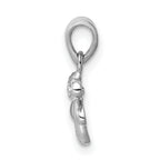 Sterling Silver Rhodium-plated Polished CZ Dragonfly Children's Pendant