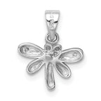 Sterling Silver Rhodium-plated Polished CZ Dragonfly Children's Pendant